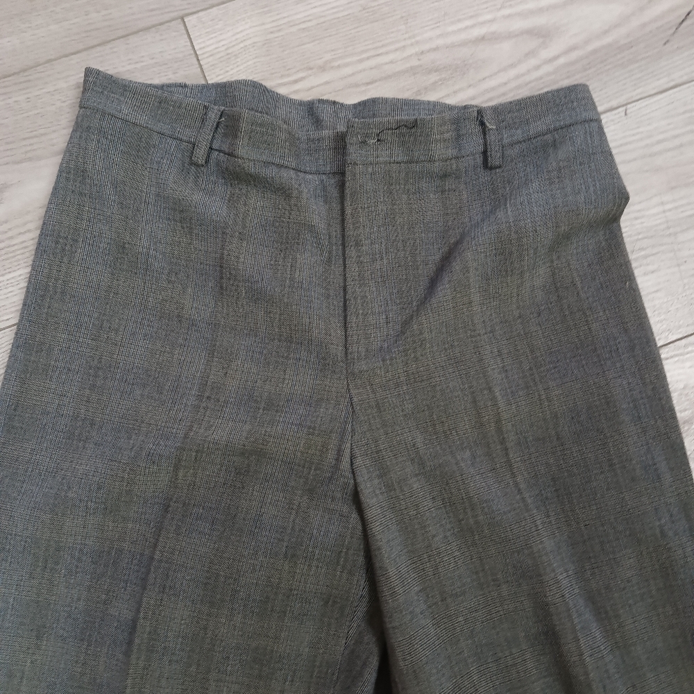 Gray Herringbone Patterned Trousers - image 2
